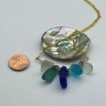 Blue and Teal Sea glass  necklace - Image 2