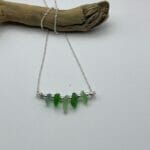 Green and silver Sea glass  necklace - Image 3