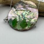 Green and Silver Sea Glass Necklace