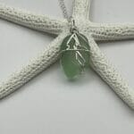 Sea foam sea glass pendant, view