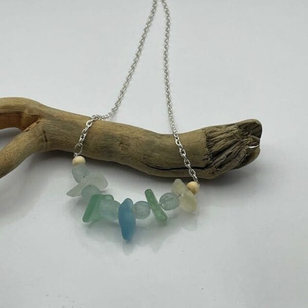 Pastel Multicolor Sea Glass Necklace, view