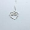 Sterling Silver twisted wire heart necklace, #1