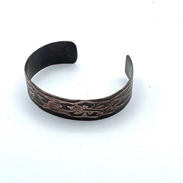 Hibiscus Etched Copper Bracelet