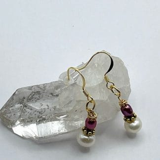 Button pearls with pink pearl earrings