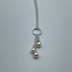 Triple pearl Sterling SIlver Necklace