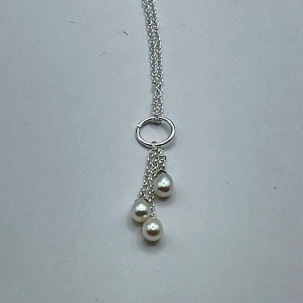 Triple pearl Sterling SIlver Necklace