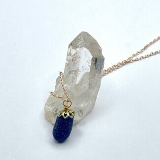 Frosted cobalt blue sea glass necklace