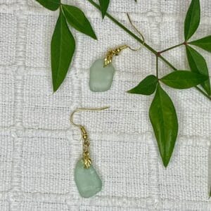 Sea foam sea glass earrings