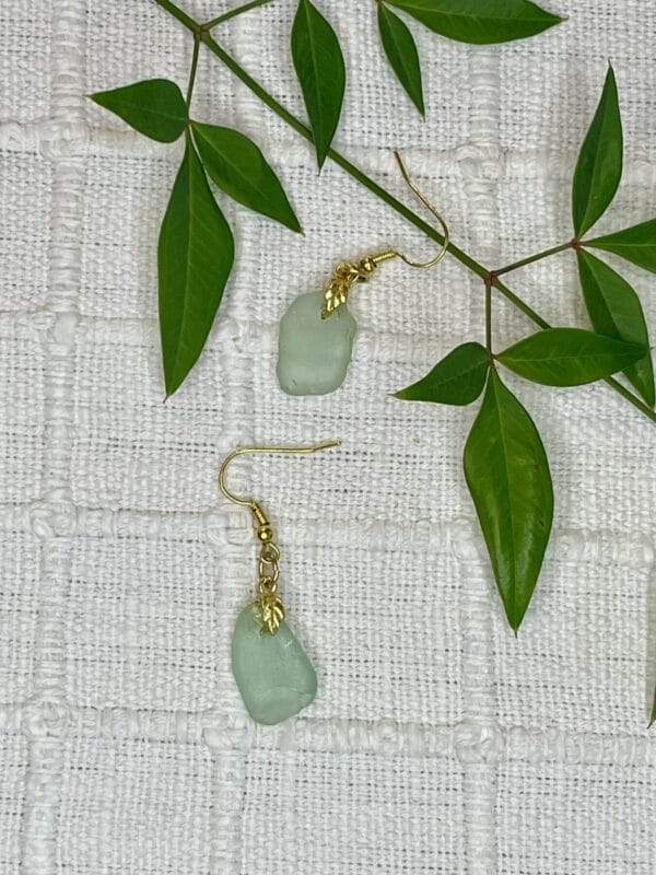 Sea foam sea glass earrings