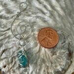Sterling silver aqua sea glass swirl, size