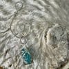 Aqua sea glass,sterling silver swirl, view