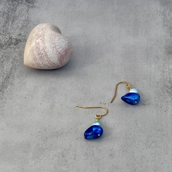 Blue Pearl Earrings