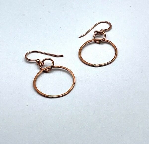 Copper circle earrings