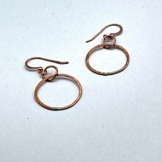 Copper circle earrings