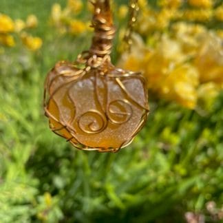 Sunshine yellow sea glass necklace