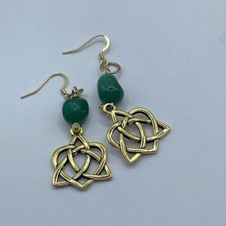 Gold celtic heart earrings