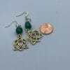 Gold celtic heart earrings, size