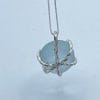 Sterling silver aqua prong pendant, reverse