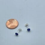 Lapis Lazuli TIny Stud earrings, size