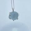 Sterling silver aqua prong pendant, hanging