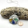 Tricolor Sterling Silver Sea Glass Necklace, size