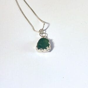 Sterling Silver Teal Nugget Necklace