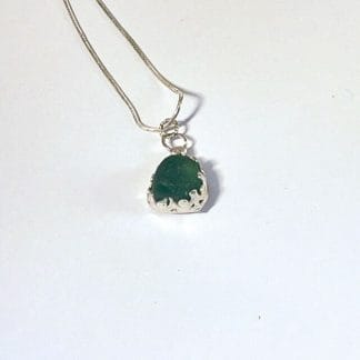 Sterling Silver Teal Nugget Necklace