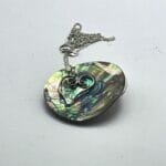 Silver heart swirls necklace