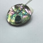 Sterling silver teal nugget necklace, view