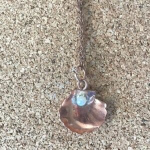 Copper pearl necklace