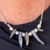 Mother of Pearl talons and Pearl Necklace Set, model