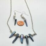 Mother of Pearl talons and Pearl Necklace Set, size