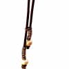 Pearl Leather Lariat Necklace, view