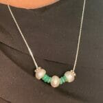 Pearl and Turquoise Necklace & Earring Set - Image 4