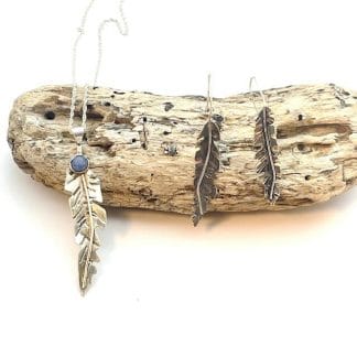 Sterling silver feather set