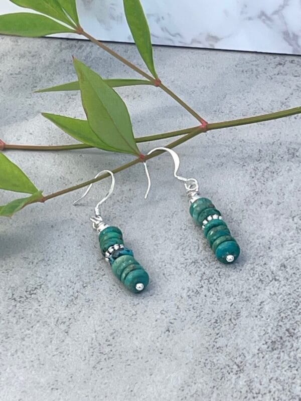 Turquoise and Silver Dangle Earrings