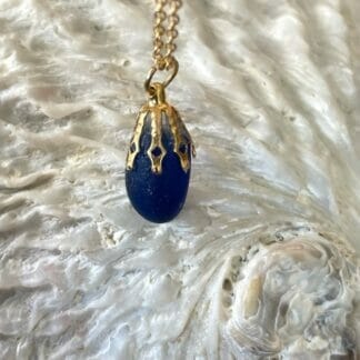 Cobalt blue sea glass necklace