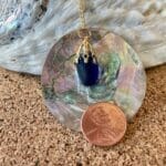 Cobalt blue sea glass necklace, size