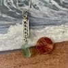 Aqua sea glass necklace, size