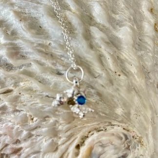 Blue topaz silver cast necklace