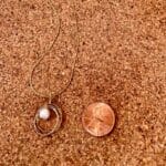 Gold mobius spiral pearl necklace, size