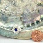 Silver cup lapis ring, size