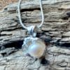 Sterling silver bail pearl necklace