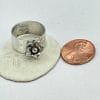 Sterling silver cast flower ring, size