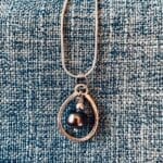 Sterling silver pearl necklace, close up