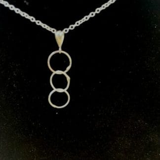Triple small silver circles necklace