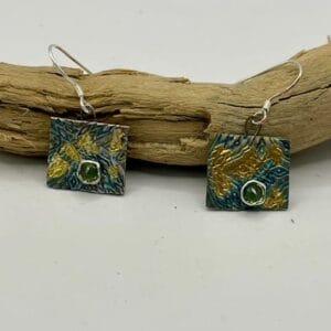 Keum boo earrings with peridot, view, #2