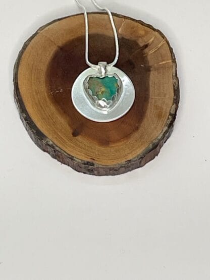 Silver turquoise heart necklace