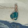 Light turquoise wire wrap sea glass necklace