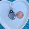 Lavender sea glass heart necklace, size